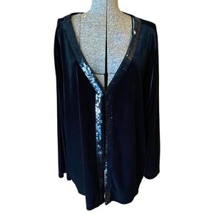 Velvet/sequin cardigan. EUC